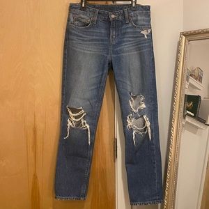 Lucky boyfriend jeans, size 24, blue, distressed